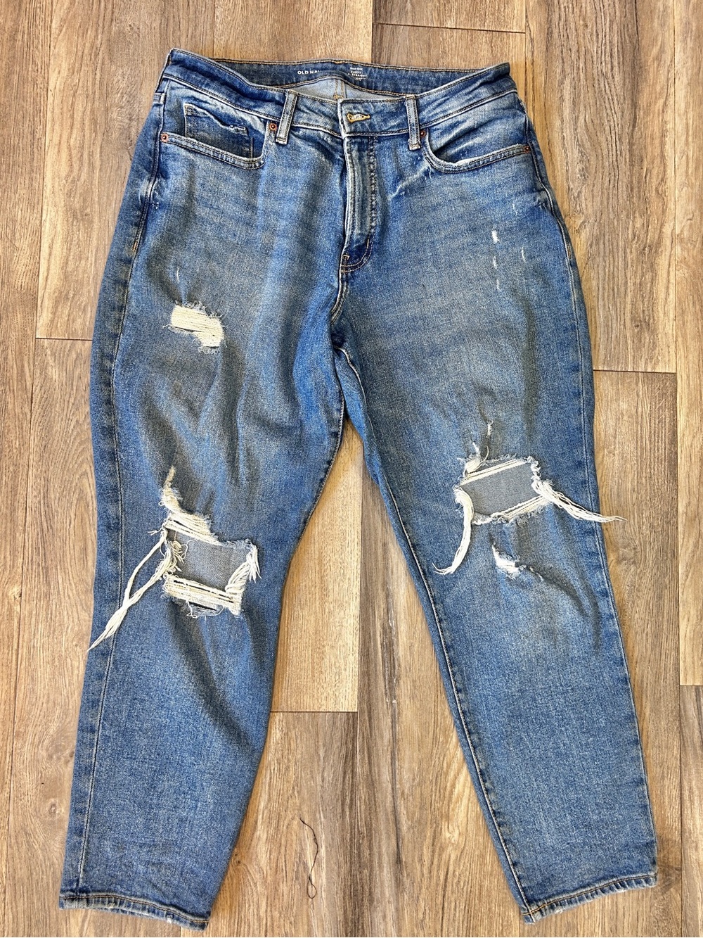 Old Navy Distressed High Rise Curvy OG Straight 14